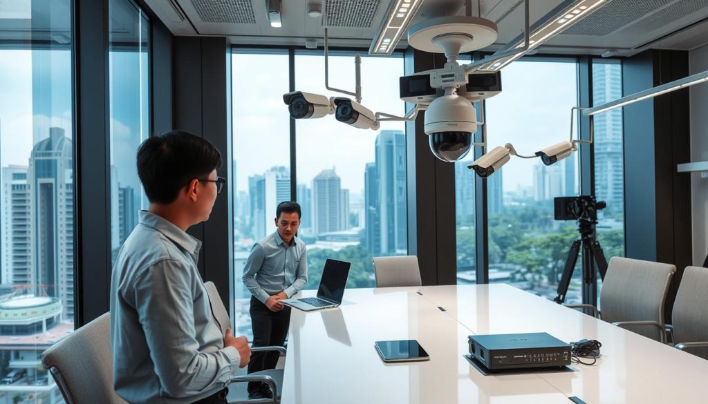 commercial surveillance installation