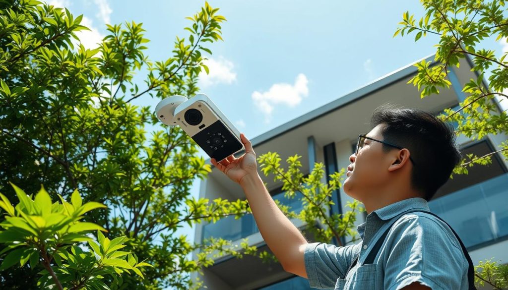 installation of solar camera