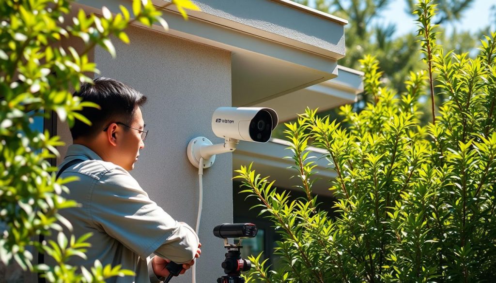 installing solar security camera