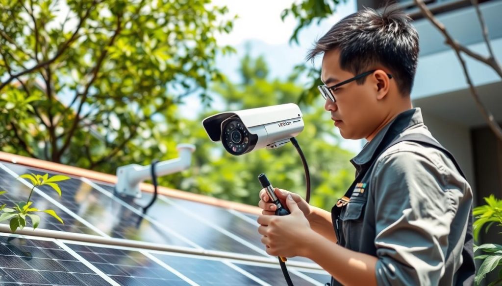 solar camera installation