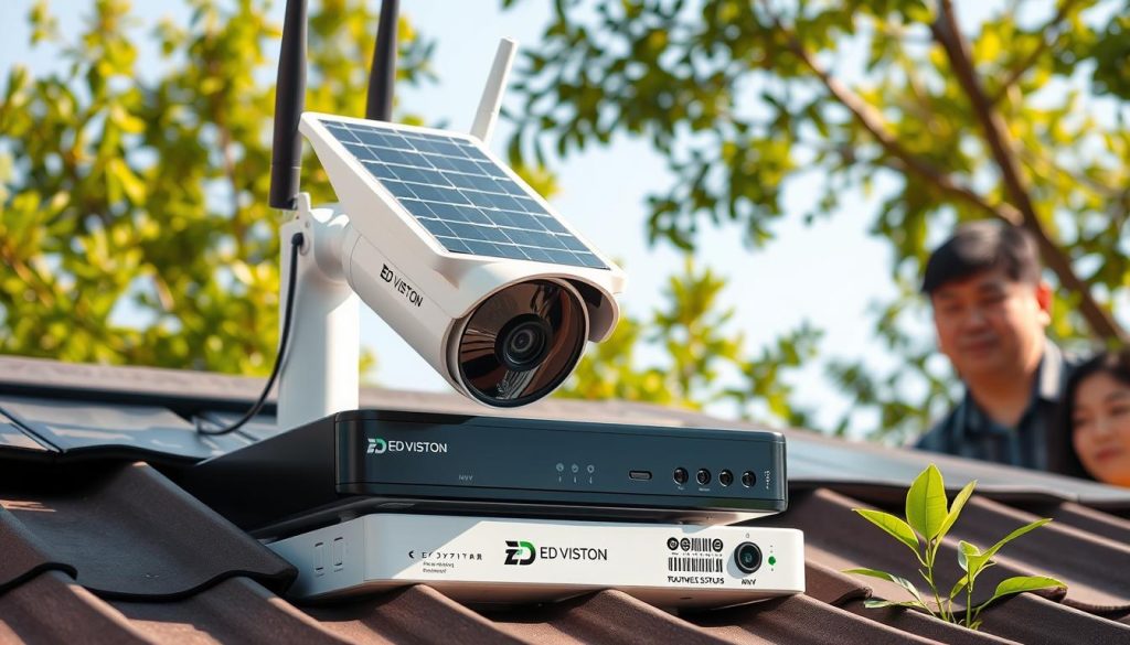 solar powered wireless security camera system with nvr