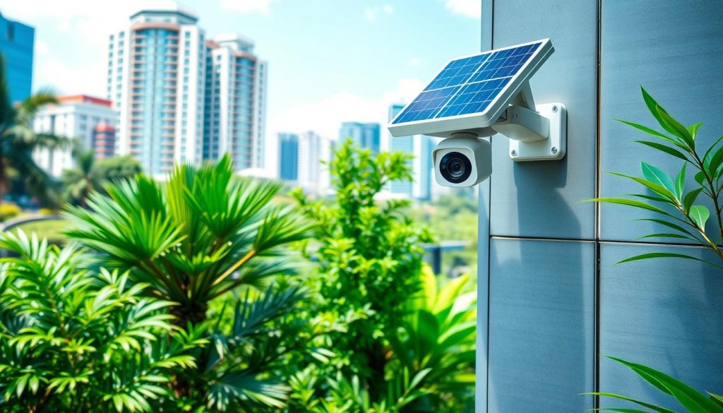 Solar powered video camera for outdoor security in Singapore