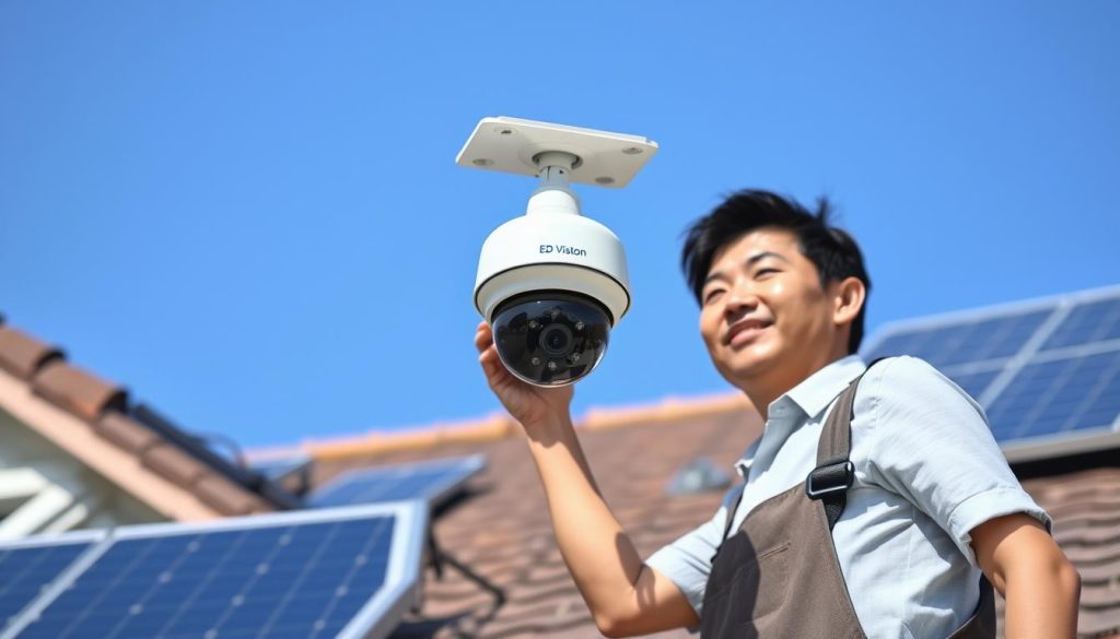 installing solar powered security cameras