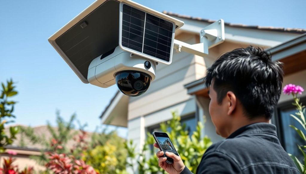 solar powered wireless security camera system with remote viewing