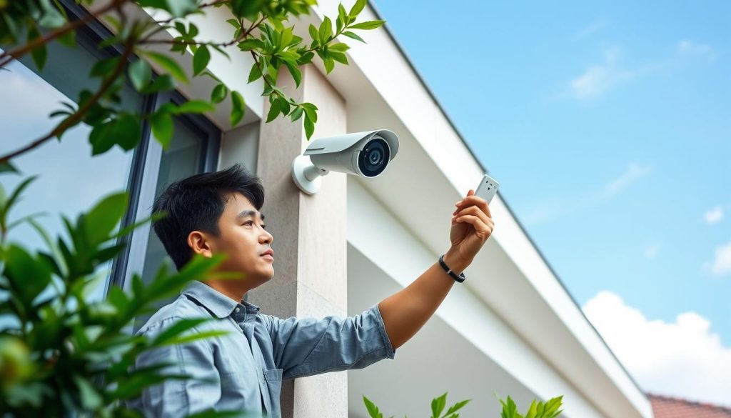 solar security camera installation