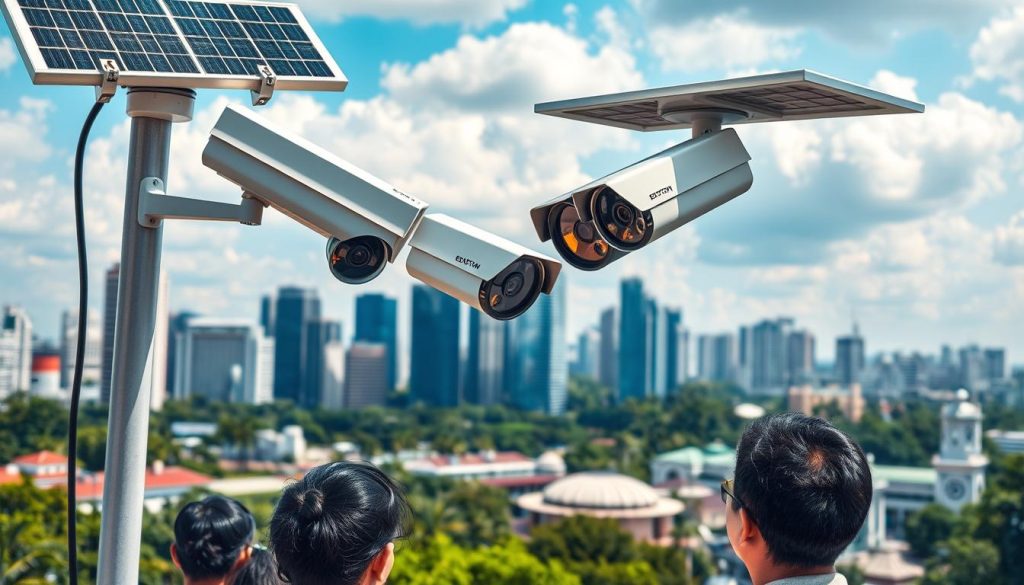 solar security cameras operation